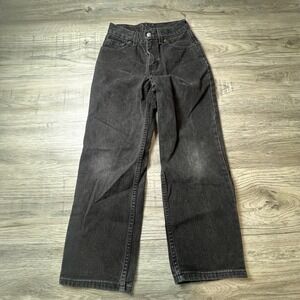 Levis 550 Relaxed Fit Jeans Girl 11 Black Vintage Made in USA Straight Leg 25x25